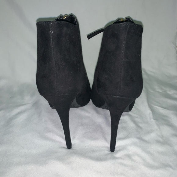 Black Open Toe Booties - Picture 3 of 6